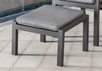 Fußhocker "Lima" Aluminium grau Polster grau, 60 x 53 x 38 cm Fußhocker "Lima" Aluminium grau Polster grau, 60 x 53 x 38 cm