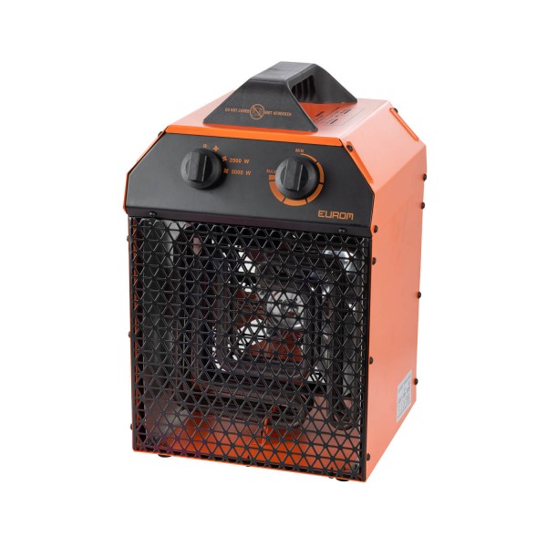 Werkstattheizung "Akam" schwarz/orange 35,5x25,5x44cm 5000W elektrische Heizung Garagenheizung