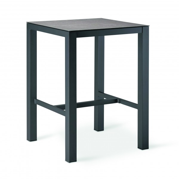 Outdoor-Bartisch „Paros“Anthrazit, Aluminiumgestell, Sinterstein-Tischplatte, wetterfest