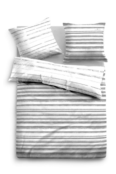 Tom Tailor Satin Bettwäsche "Alvar", grau, Baumwolle, Wendebettwäsche