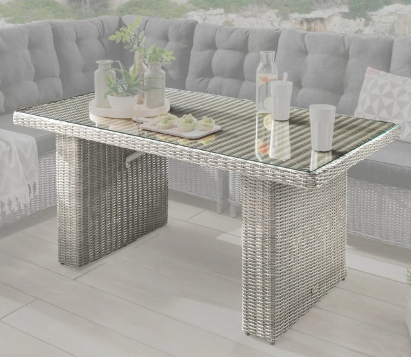 Tisch "Auckland", vintage weiß, 145 x 80 x 67 cm, Loungetisch, Gartentisch, Balkontisch, Garten, Balkon, Möbel, Terrasse, Balkonmöbel