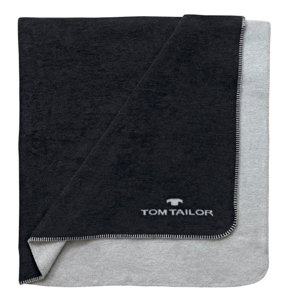 Tom Tailor Decke "Noreen", schwarz, 150 x 200 cm, Kuscheldecke, Wohndecke, Schlafdecke, Wohnzimmer