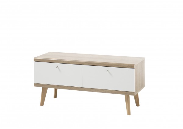 Lowboard "Scandic", Eiche Riviera NB/weiß matt, 107 x 50 x 40 cm, Wohnzimmer, Schrank, Möbel