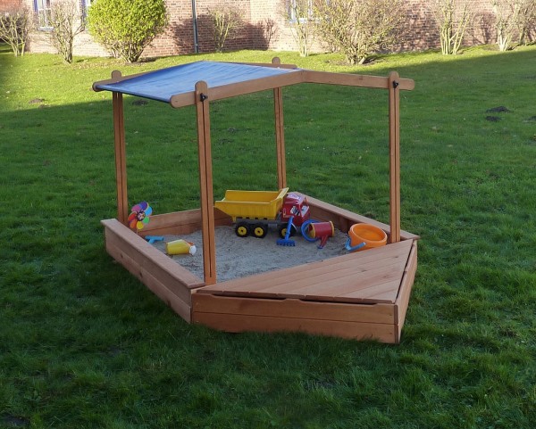 Sandkasten "Sandy II", Kiefer, 140x260x132cm, Kindersandkasten, Garten, Spielzeug, Kinderspielzeug