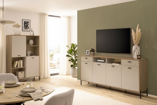 Sideboard-Set "Fredericia" 205 x 94 x 40 cm + 105 x 160 x 40 cm Wohnzimmerschrank