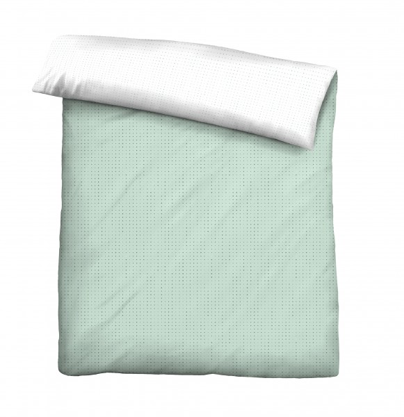 Biberna Mako Satin Bettdeckenbezug Mix &amp; Match mint