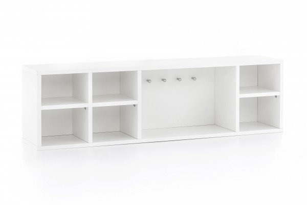 Schlüsselregal "Nina", weiß, 7 Fächer, 5 Haken, 100 x 29 x 20,5 cm