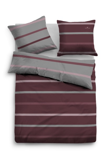 Tom Tailor Satin Bettwäsche "Violetta", Baumwolle, barolo, Wendebettwäsche, Schlafzimmer