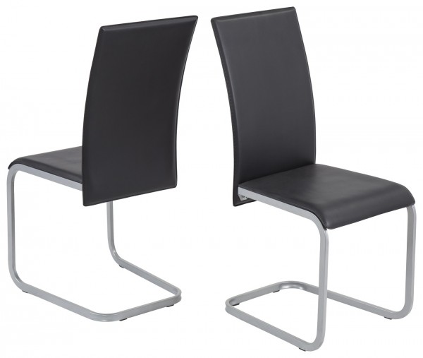 4er Set Stuhl "Anna" schwarz Kunstleder 43x55x98,5cm Esszimmerstuhl Küchenstuhl