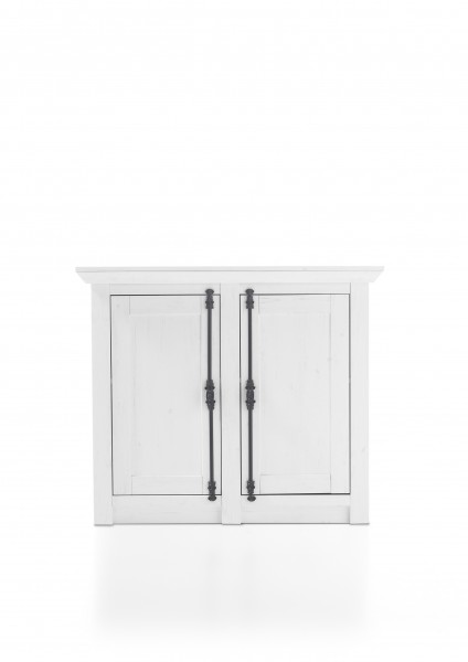 Kommode, Sideboard "Feres" in Pinie Weiss Nachbildung, 105x90x45cm