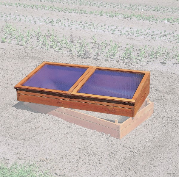 Frühbeet "Ina", Kiefer, 140 x 70 x 19/28 cm, Gartenbeet, Anzuchtbeet, Gartenfrühbeet, Garten