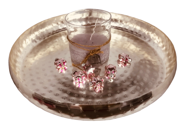 Tablett "Adlon" versilbert, gehämmert, Antique 38,5cm Durchmesser-sale