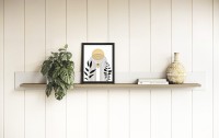 Wandboard "Stranda" 1-tlg., 1 Ablageboden, Weiß Skandi Eiche Dekor/Skandi Eiche Natur, 180x17x17 cm Wandboard "Stranda" 1-tlg., 1 Ablageboden, Weiß Skandi Eiche Dekor/Skandi Eiche Natur, 180x17x17 cm