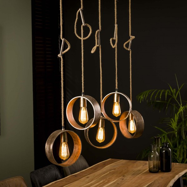 Hängelampe "Octavia", 5L, modern, Metall, Wohnzimmer, Esszimmer, Industrial Style