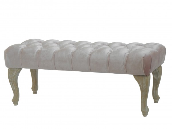 BAROCK DESIGN POLSTERBANK &quot;CHARLOTTE II&quot; | 100 cm, rosafarben | nostalgische Sitzbank