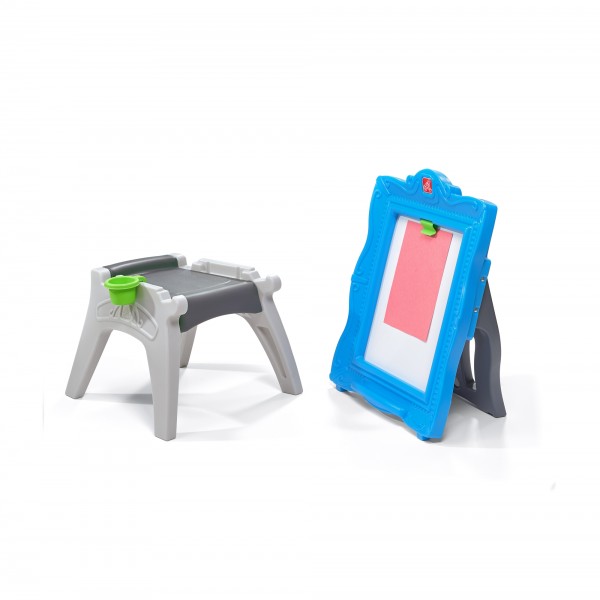 Kindertafel "Pablo" aus Kunststoff weiß-blau-grau 58,4x55,9x105,7cm