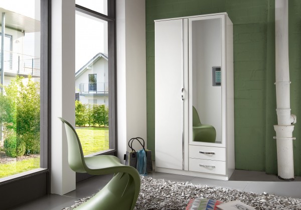 Beauty.Scouts Kleiderschrank "Baseline", in Alpinweiss + Chrom Absätze