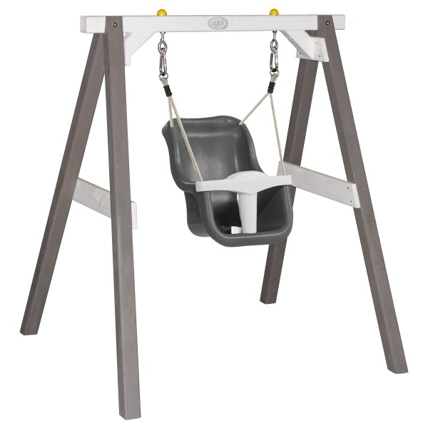 Babyschaukel "Arian" mit Sitz aus Hemlock-Holz in grau 103x120x134cm Schaukel in grau