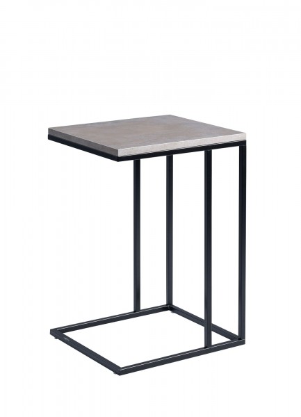 Beistelltisch "Meggi 2" Dekor Keramikoptik Gestell Metall schwarz 38x62x43cm Tisch