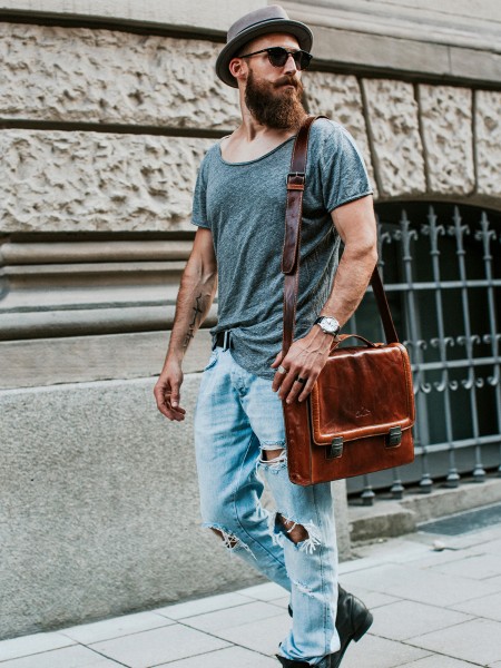 Messengerbag BUCHBINDER II – Leder-Tasche mit großem Innenfach und Außentasche