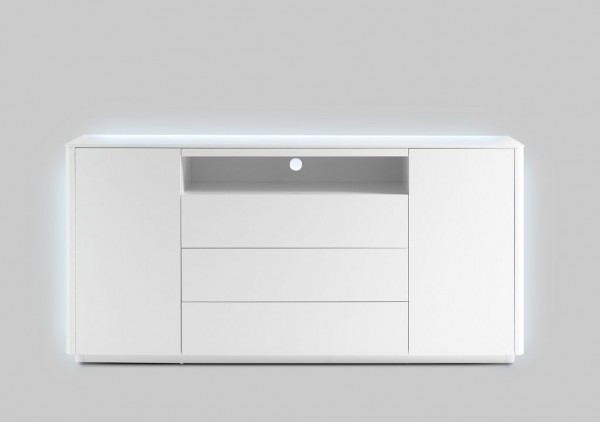 Sideboard "Blance" matt weiss, 180x87x41 cm inkl. LED Beleuchtung weiß