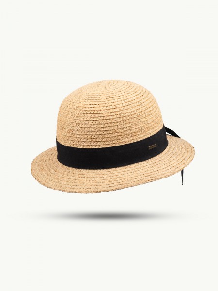 SCIPPIS Sommerhut „Malala“ – Raffia-Hut in Natur mit elegantem schwarzem Ripsband