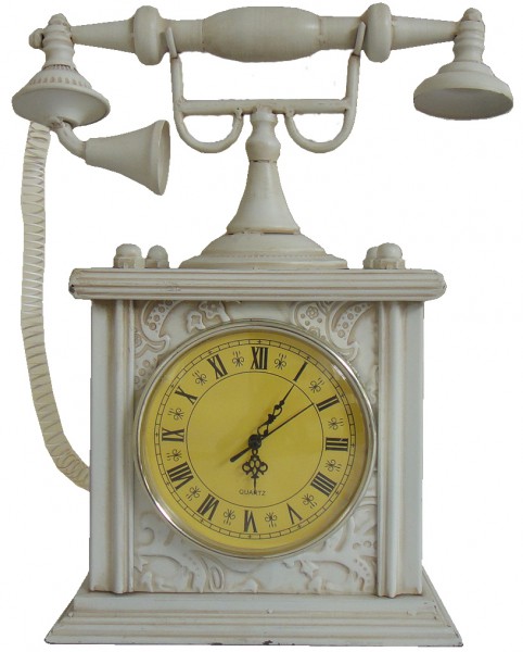 Vintage Standuhr im Telefon Design "Appareil" aus Metall 39x43x18cm