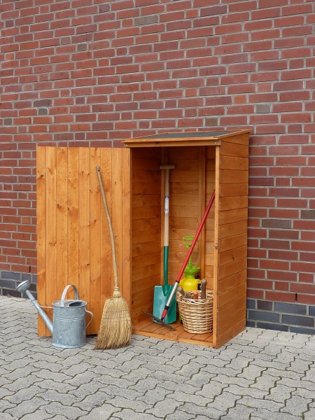 Geräteschrank "Lara", Kiefer, honigbraun, 72,5 x 68,5 x 148cm, Gartenschrank, Outdoorschrank, Garten