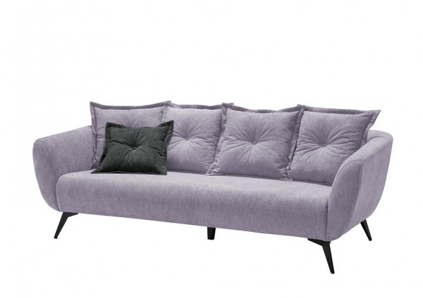 3-Sitzer Sofa "Mary" schwarz lila 236 x 80/94 x 103 cm (B/H/T) 100% Polyester Metallbeine