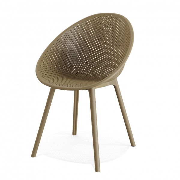 Gartenstuhl Set 2er „Qosy“ Sand Polypropylen wetterfest bis 125 kg 59x59x83 cm