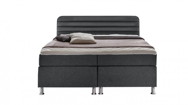 Boxspring-Bett "Lisa II" 180x200cm, grau, Wendematratze, verschiedene Ausführungen