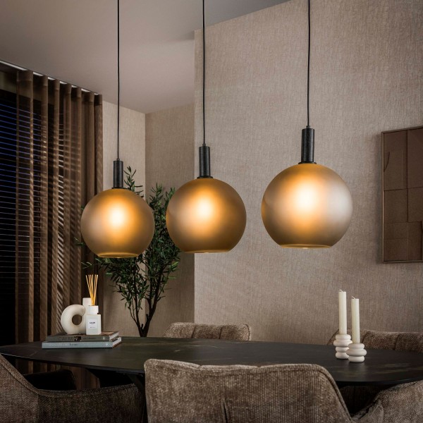Pendelleuchte „Celesta Glow“ – 3-Fach, Frosted Grau – Moderne Leuchte für Wohn- & Esszimmer