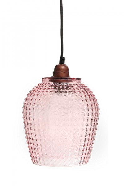 Hängelampe "Meriva" rosa 18x18x27cm elegant verspielt modern Lampe Wohnzimmerlampe