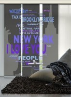 Flächenvorhang Schiebevorhang 3er Set  Big Apple Rot oder Ice inkl. Montagesatz Flächenvorhang Schiebevorhang 3er Set  Big Apple Rot oder Ice inkl. Montagesatz