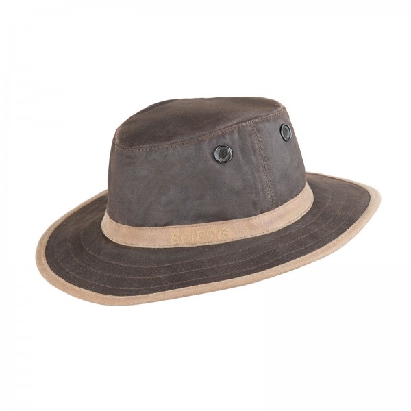  SCIPPIS Outdoorhut „Livingston“ – 100 % Baumwolle, wasserabweisend, brown