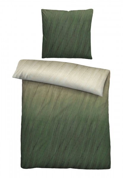 Biberna Feinbiber Bettwäsche Farbverlauf fichte 135x200cm + 80x80cm