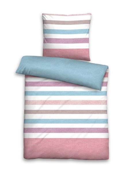 Beauty.Scouts Soft-Seersucker Bettwäsche "Melina", blau, Baumwolle, Wendebettwäsche, Schlafzimmer