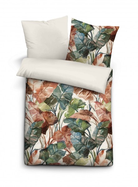 Beauty.Scouts Mako-Satin Bettwäsche "Nadine", fichte, Baumwolle, mit Digitaldruck, Schlafzimmer