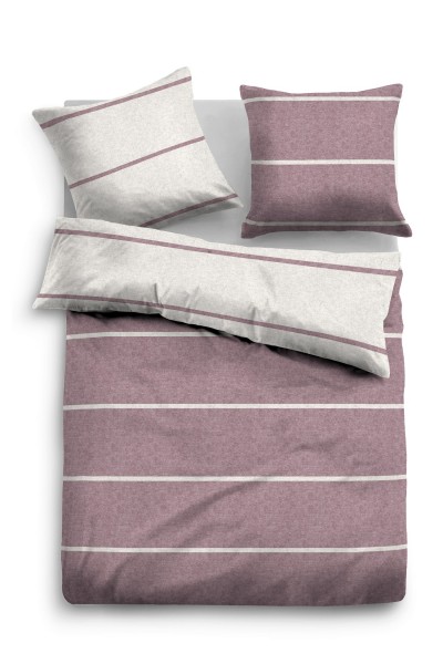 Tom Tailor Melange-Flanell Bettwäsche "Tally", Baumwolle, mauve, Wendebettwäsche, Schlafzimmer