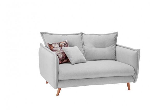 2-Sitzer "Manon" hellgrau 162 x 97 x 110 cm (B/H/T) Sofa mit Wellenunterfederung und Armlehne