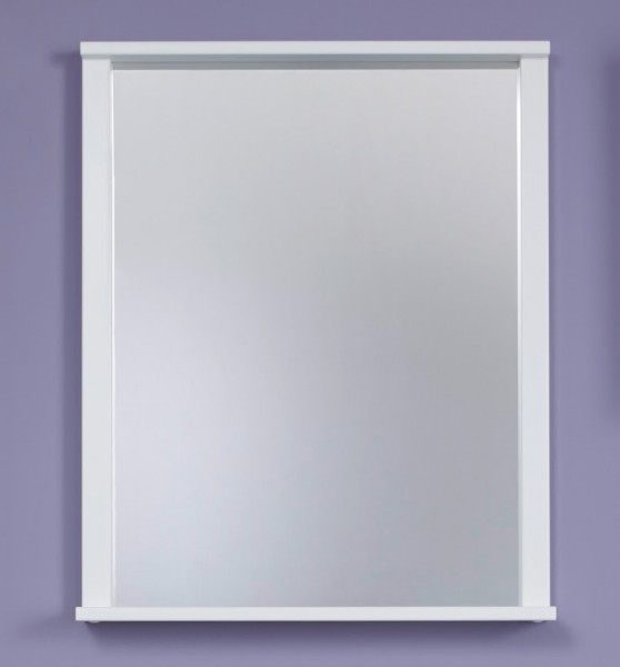 Spiegel "Ole", weiß Melamin, Badezimmerspiegel, Spiegel mit Ablage, 63 x 78 x 12 cm