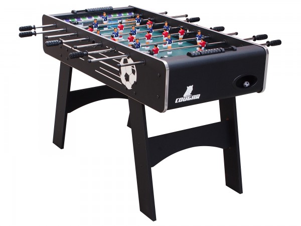 Fußballtisch "Nemar" aus Holz in schwarz 126x61x81cm Tischfussball Kicker