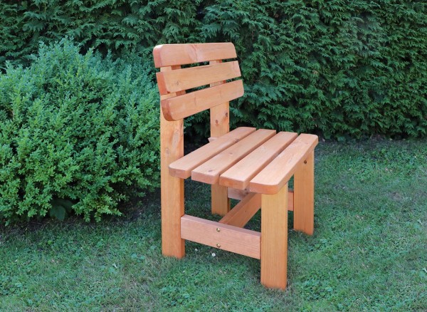 Gartensessel "Jupp", honigbraun, 70 x 51 x 90 cm, rustikaler Gartenstuhl, massiv Holz, Garten