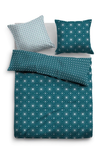 Tom Tailor Satin Bettwäsche "Luan", petrol, Baumwolle, Satinbettwäsche, Schlafzimmer