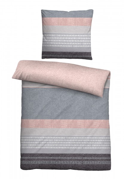 Biberna Feinbiber Bettwäsche silbergrau