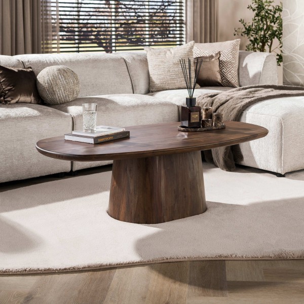 Couchtisch „Marisol 135“ – 135 cm, Massivholz Akazie, Warmbraun