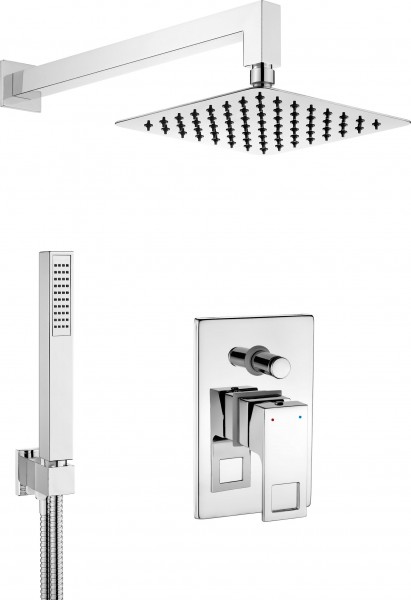 DEANTE Duschsystem "Pearl II" Unterputz-Set mit Dusch-Set silber verchromt modern elegant
