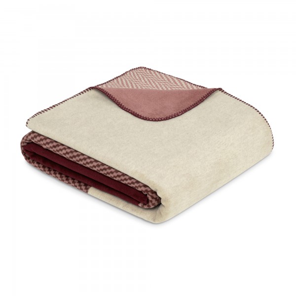 bugatti Decke Elegance burgundy/beere 150 × 200 cm – Weiche Baumwollmischung