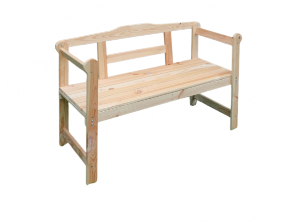 Gartenbank "Otto" 2-Sitzer Kiefernholz massiv, natur, 118x45x78cm Bank Garten