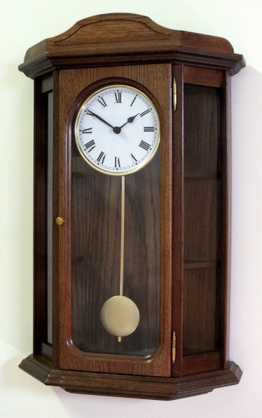 Wanduhr mit Pendel " Hampshire", Uhr, Wanduhr, Pendeluhr, Eiche massiv, Küche, Wohnzimmer, Diele/Flu